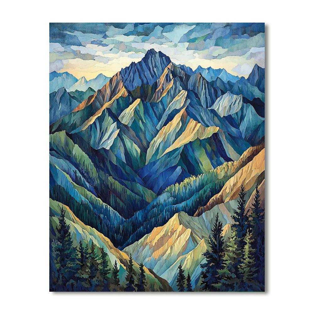 Michelangelo Inspired Whispering Peaks  Paint By Number
