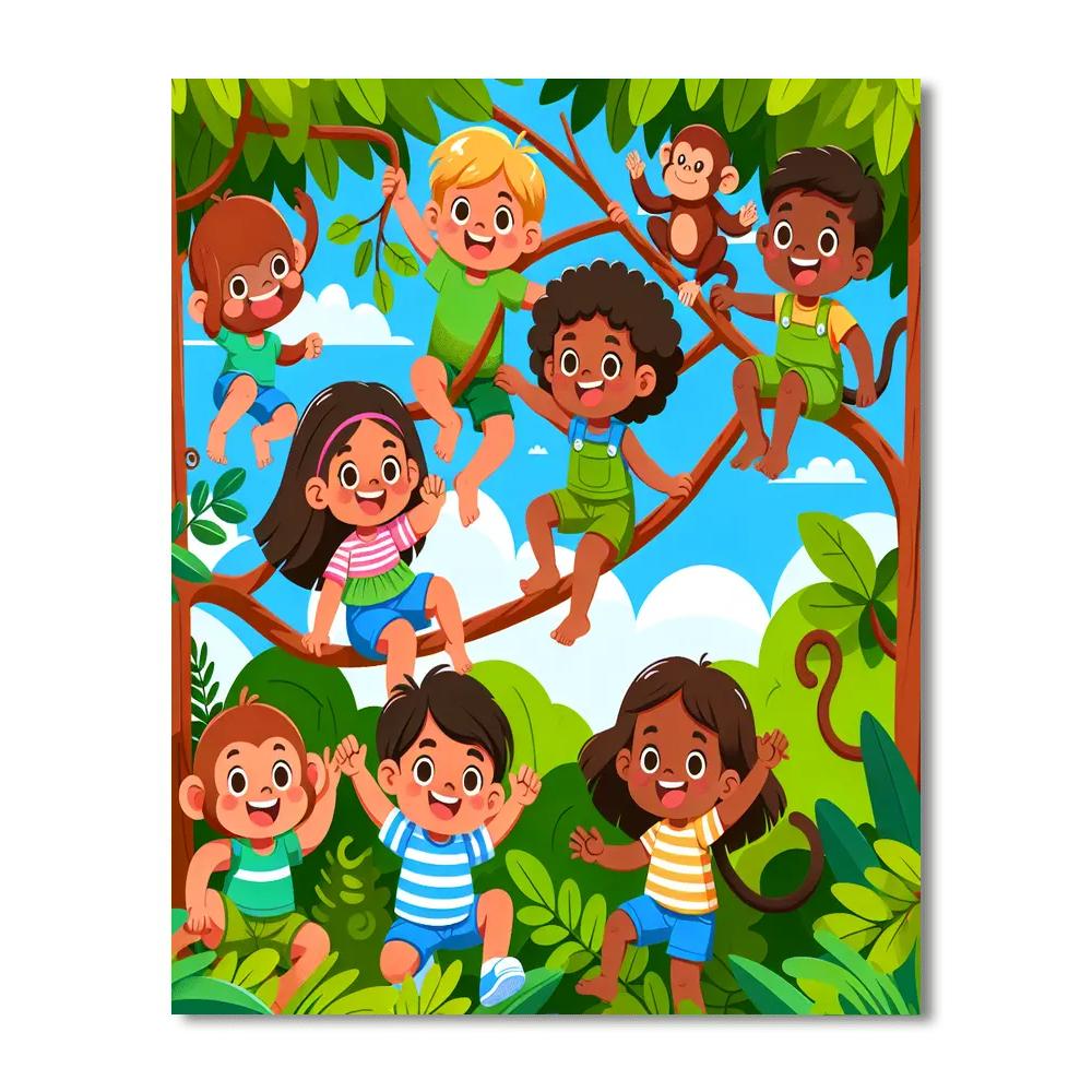 Jungle Treetop Escape Number Painting