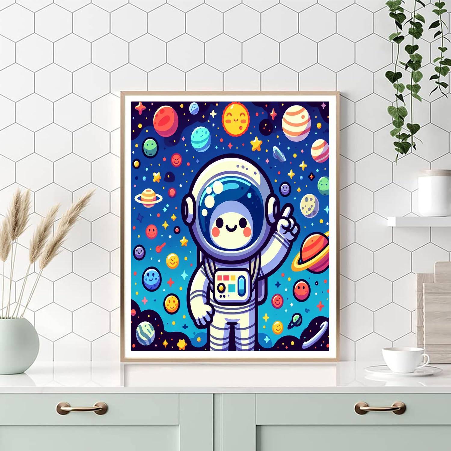 Galaxy Explorer Astronaut Painting Number Kit
