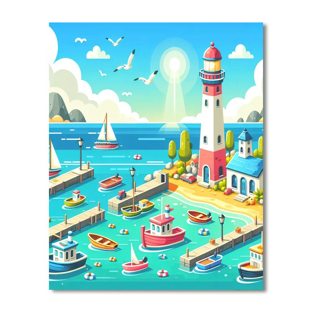 Nautical Explorer's Harbor DIY Paint By Numbers