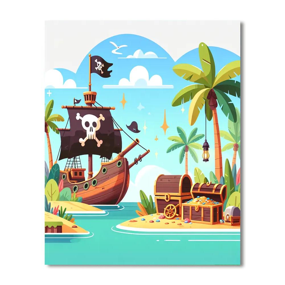 Treasure Island Escape Number Painting