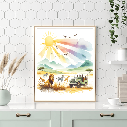 Safari Jeep Adventure Paint By Color