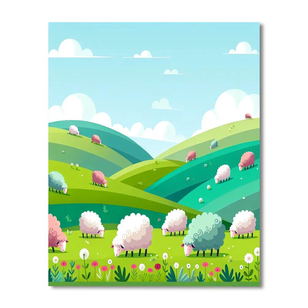Rolling Hillside Grazing Painting By Numbers Kit