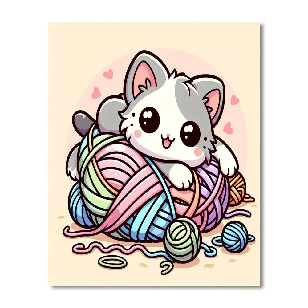 Silly Kitten Number Painting