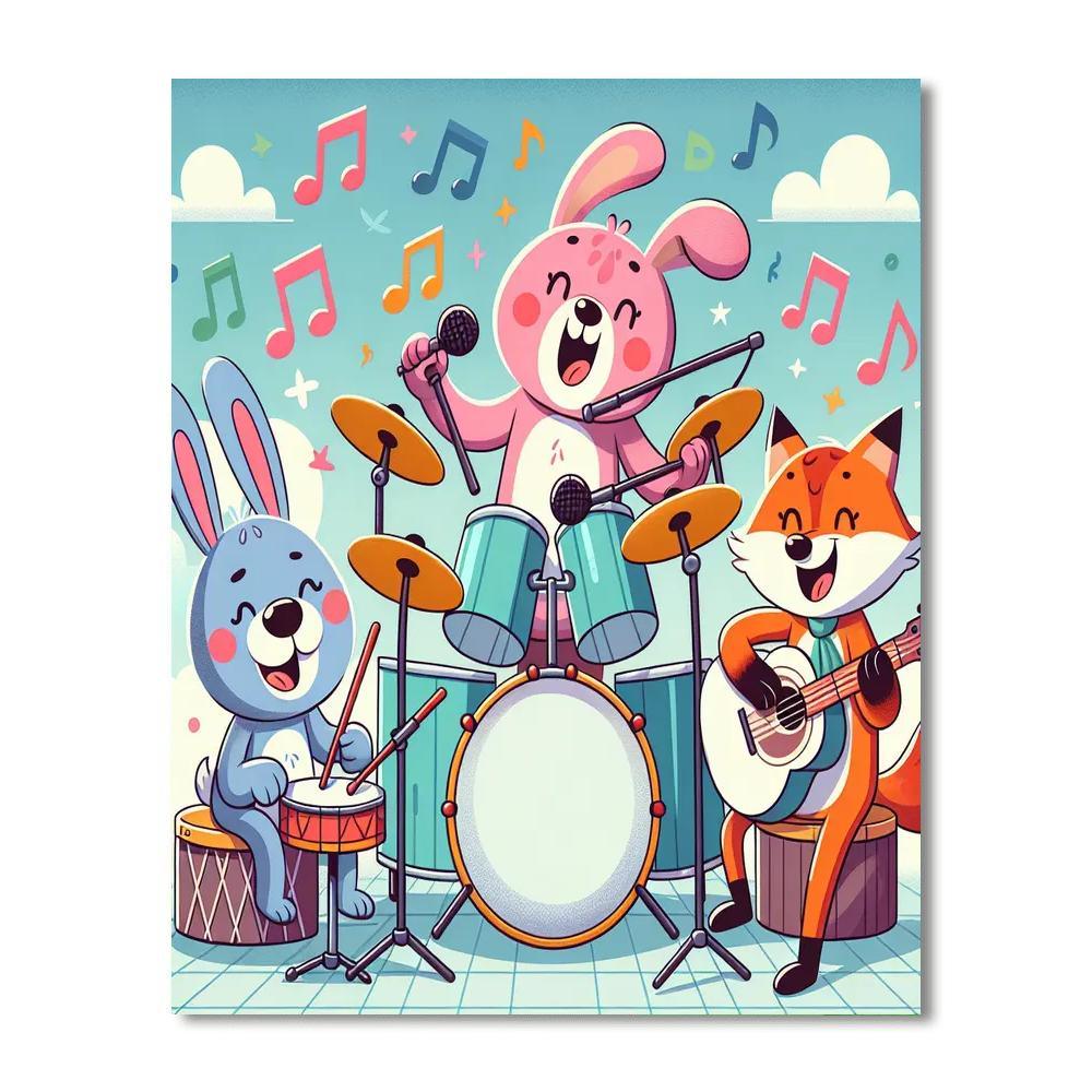 Lively Animal Band Painting By Numbers Kit