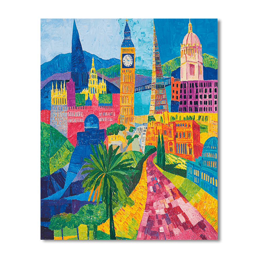 David Hockney Inspired Time Traveler's Voyage  Paint By Numbers Art