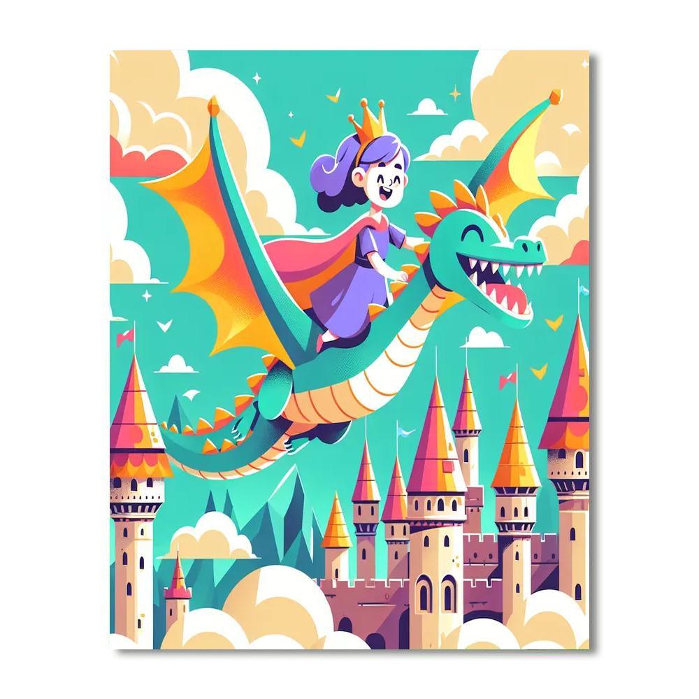 Princess And The Dragon's Tale Paint By Color