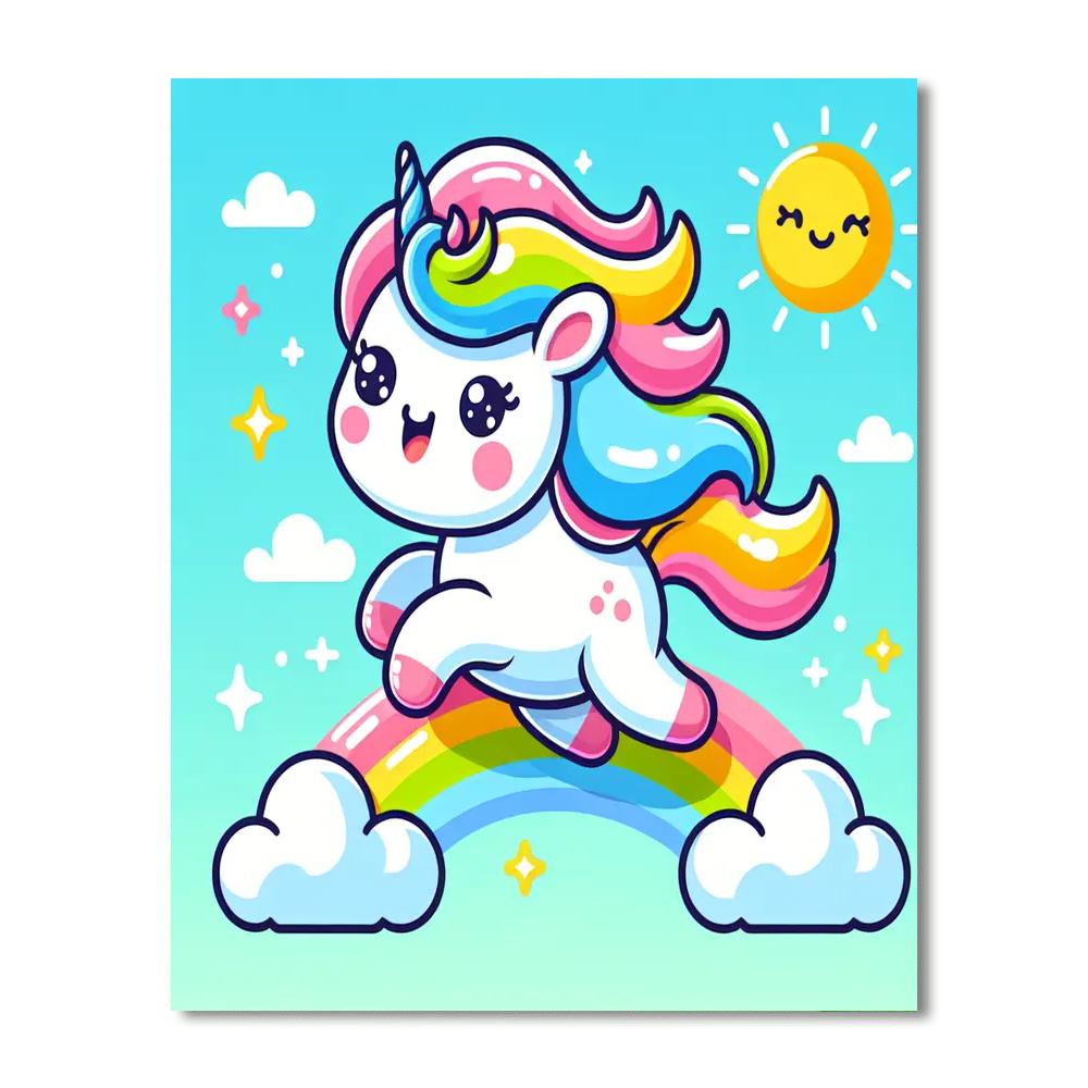 Fluffy Unicorn Number Painting