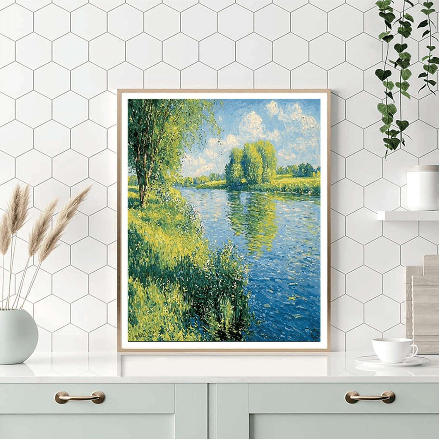 Claude Monet Inspired Riverside Bliss  Paint By Numbers Art