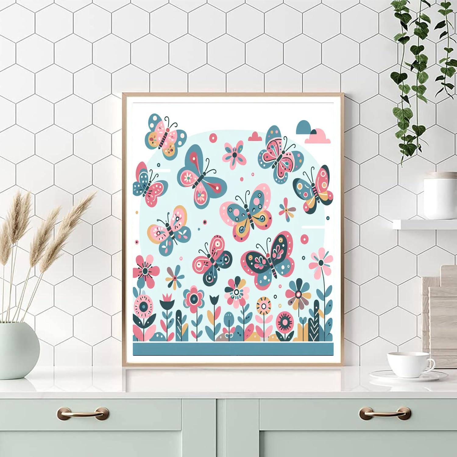 Sunny Garden Butterflies Paint By Color