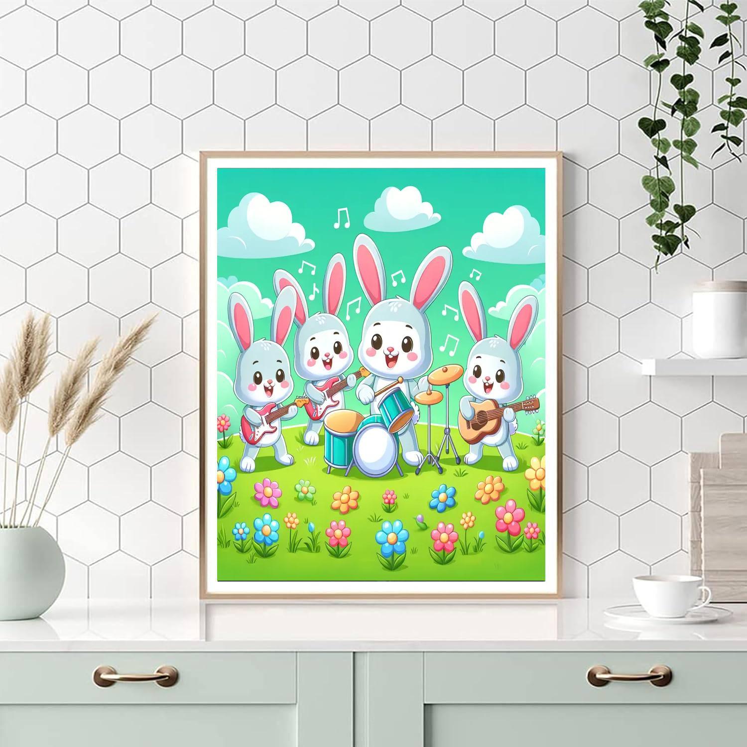 Bouncing Bunny Band Paint By Number