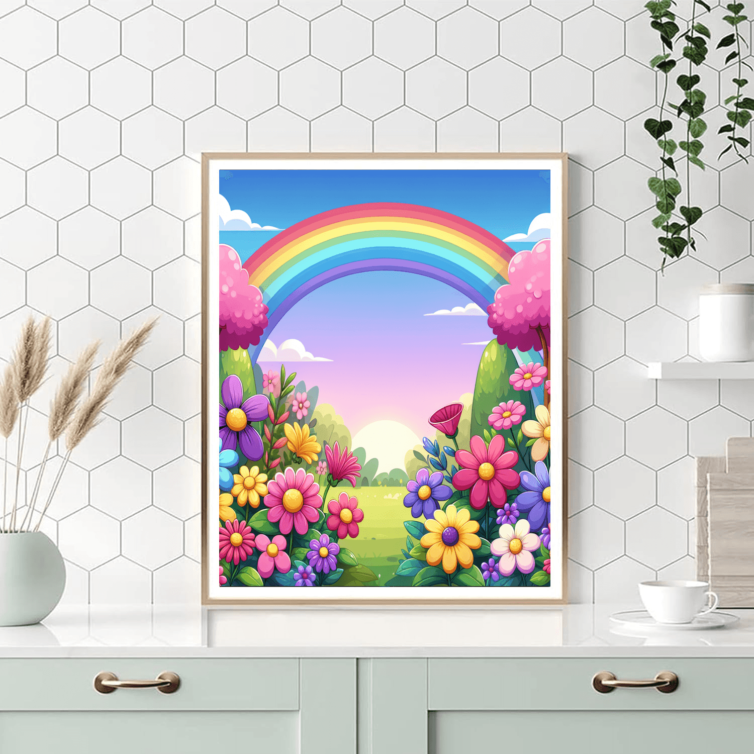 Brilliant Rainbow Garden DIY Paint By Numbers