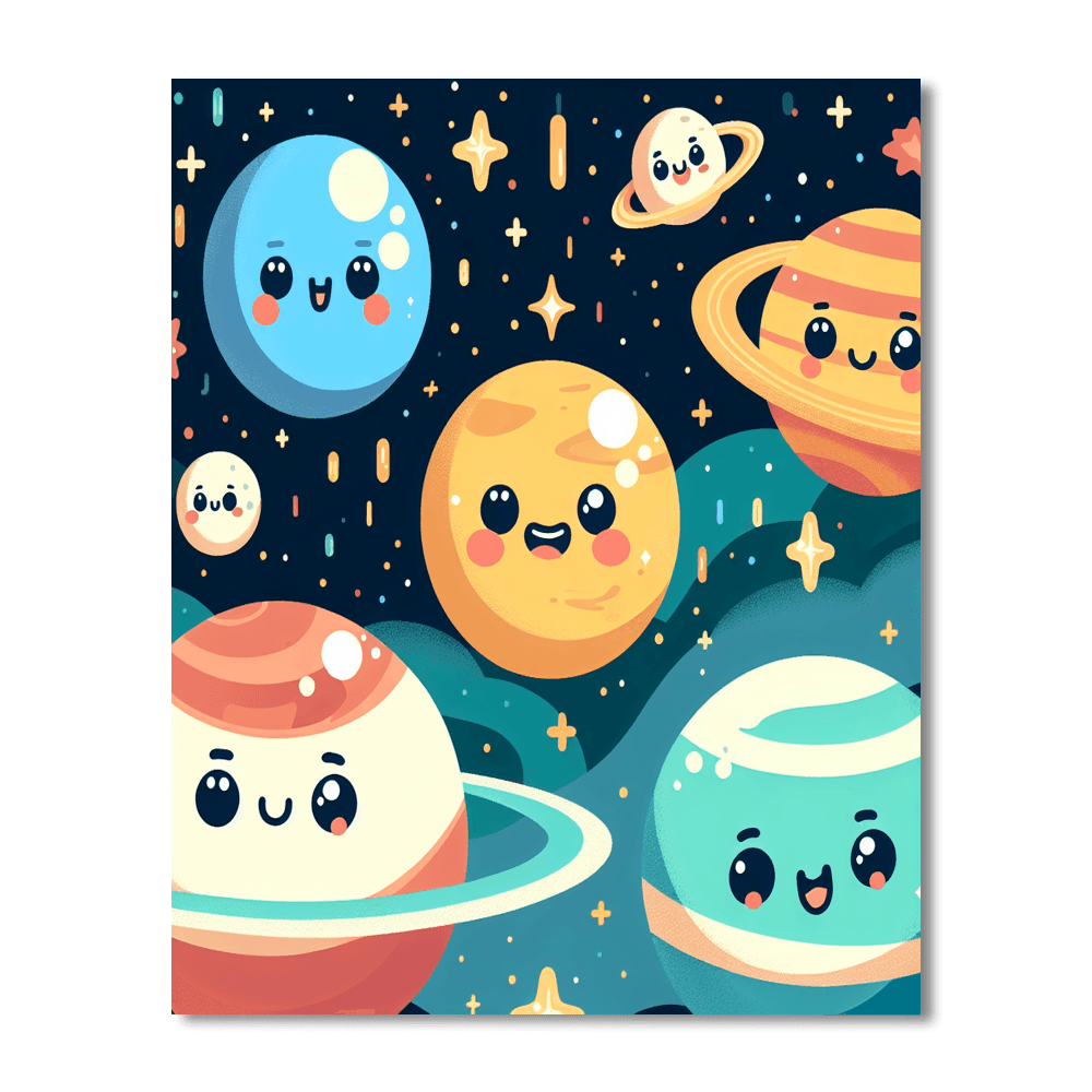 Space Journey With Planet Pals Paint By Number