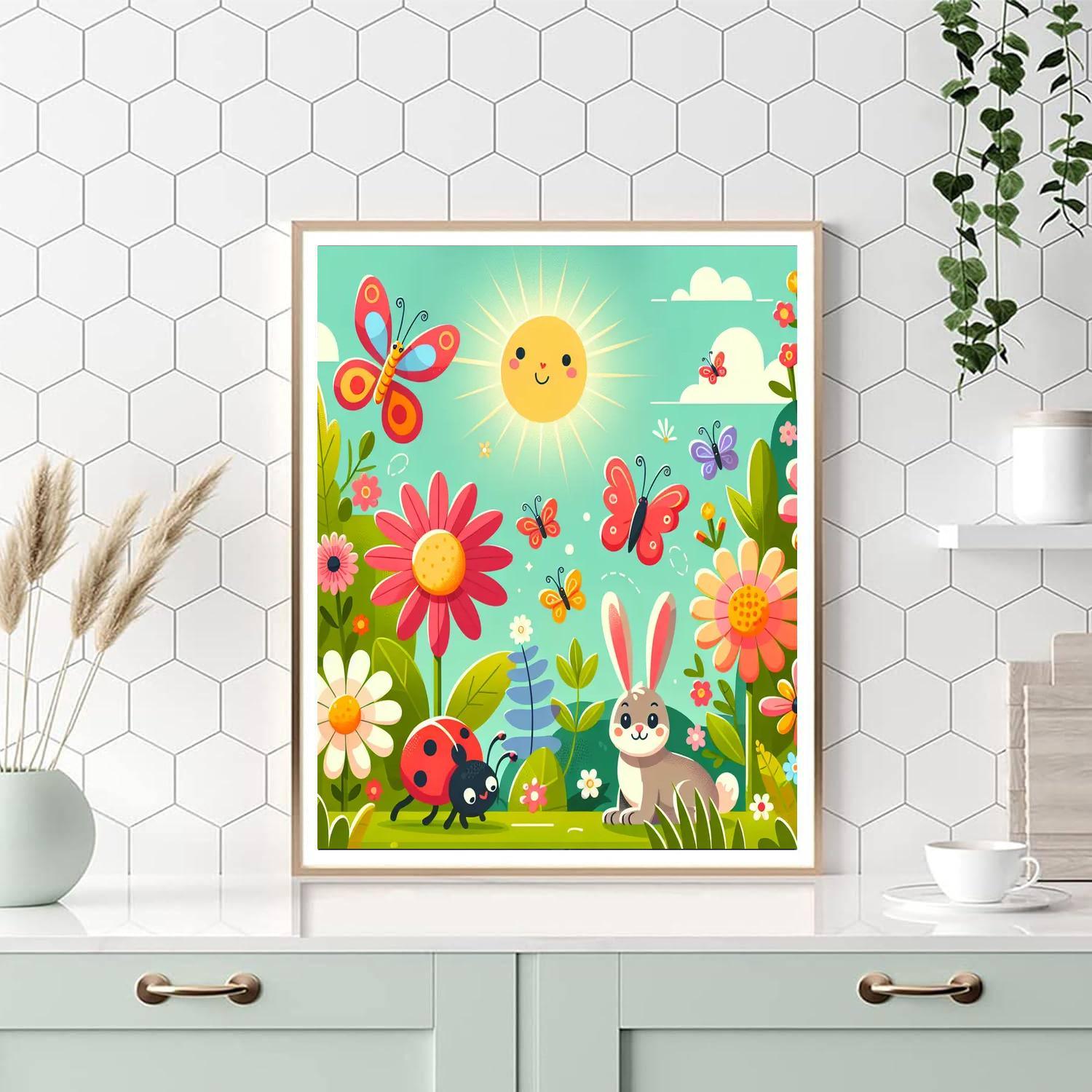 Joyful Garden Of Critters Painting By Numbers Kit
