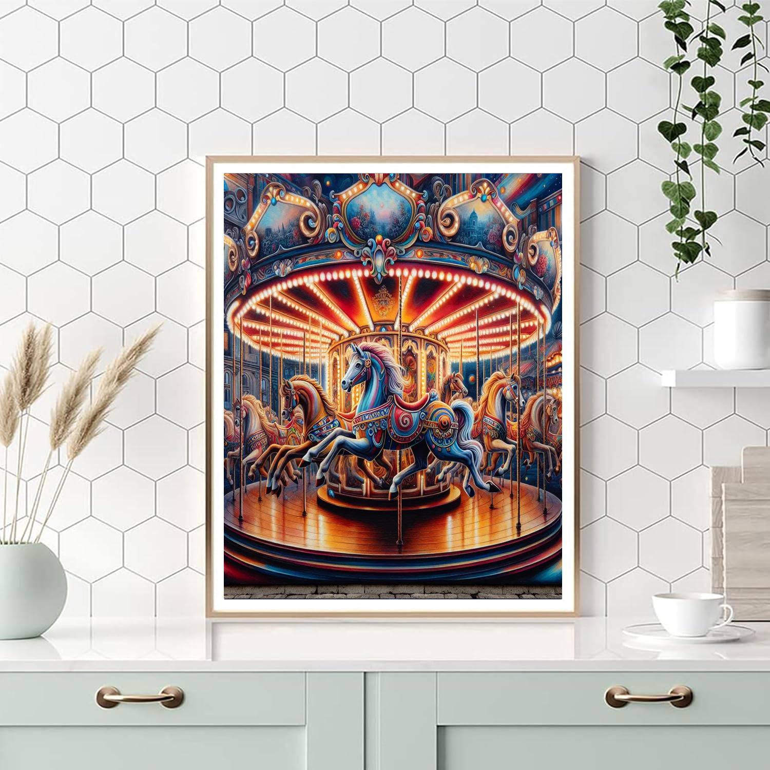 Vintage Carousel Joy Paint By Color