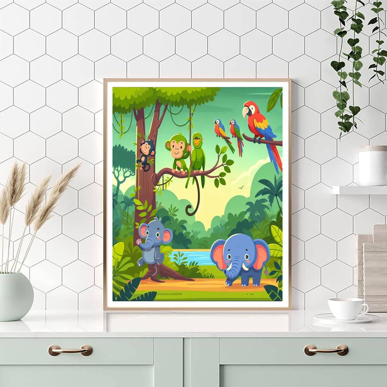 Jungle Friends Extravaganza Painting By Numbers Kit