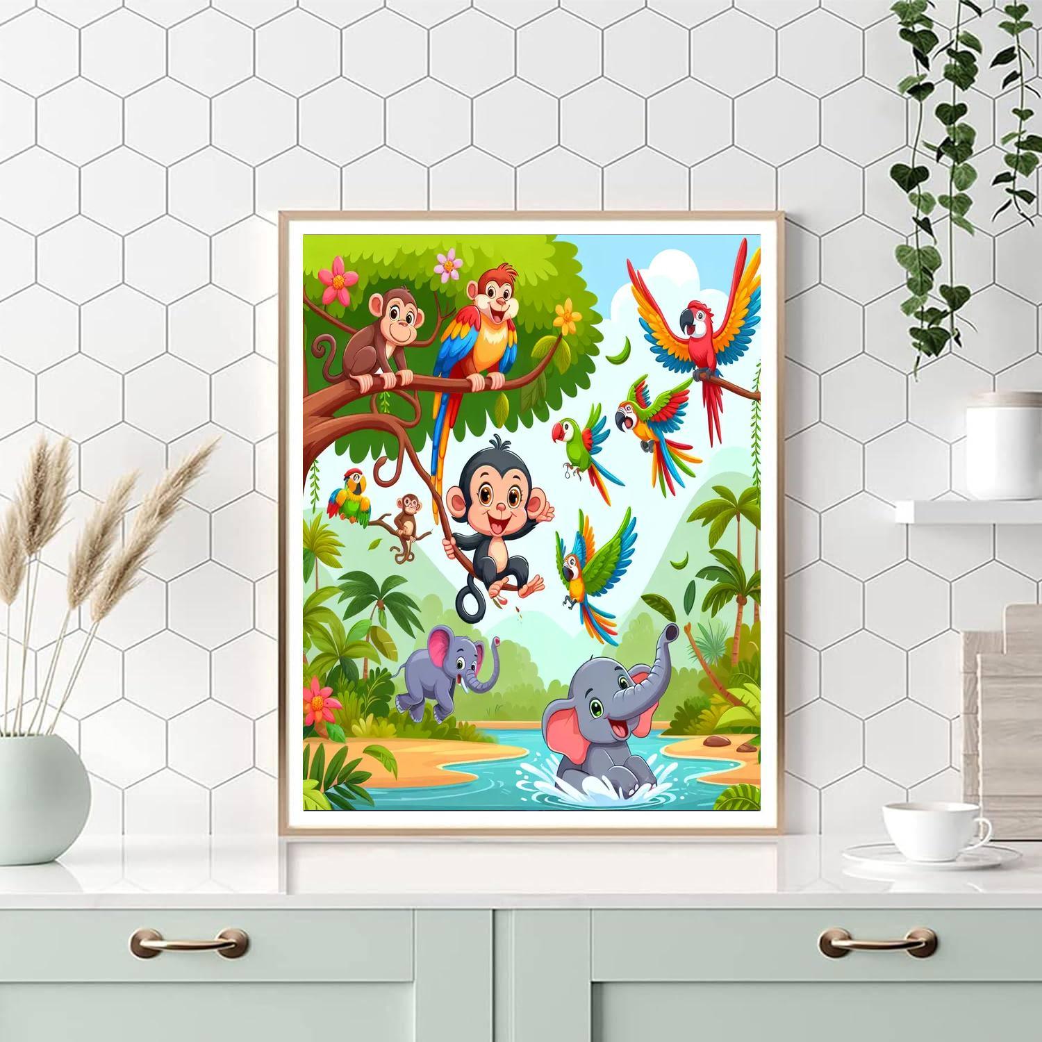 Happy Jungle Adventure Number Painting