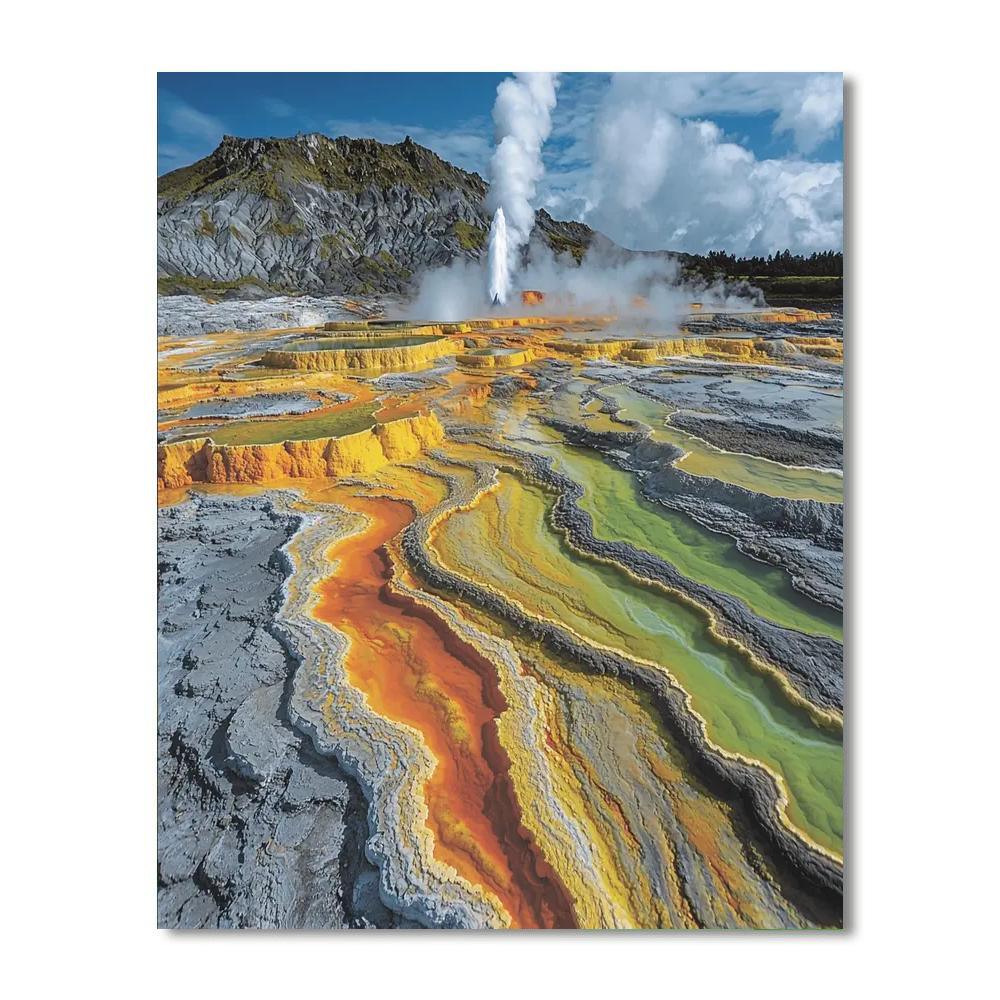 Rotorua Geothermal Fields - New Zealand Numbered Painting Kits