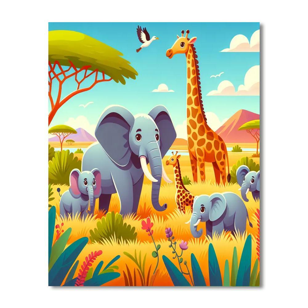Safari Wildlife Encounter Paint By Numbers