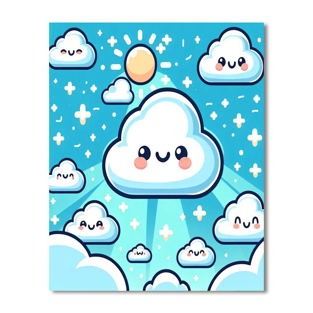 Giggling Clouds Painting Number Kit