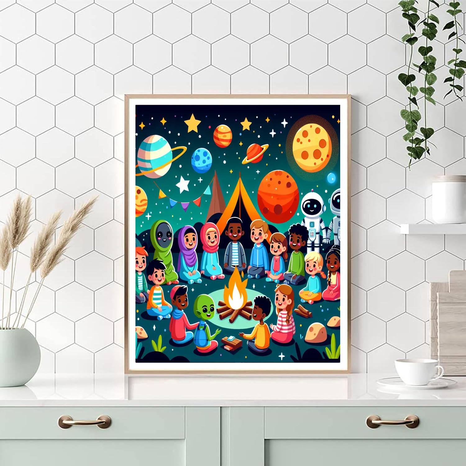 Camping In The Cosmos Number Painting