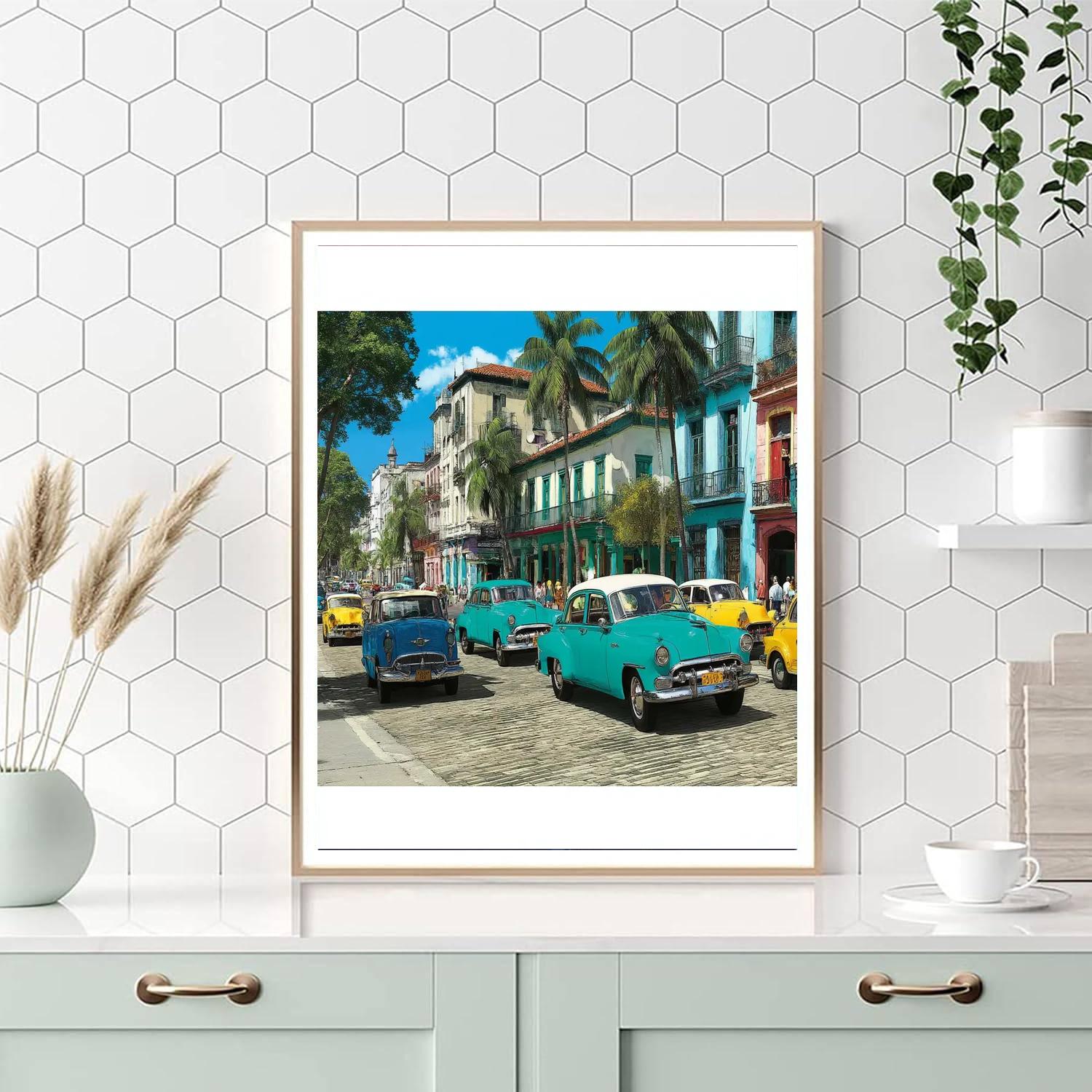 Havana's Vintage Car Tour DIY Paint By Numbers