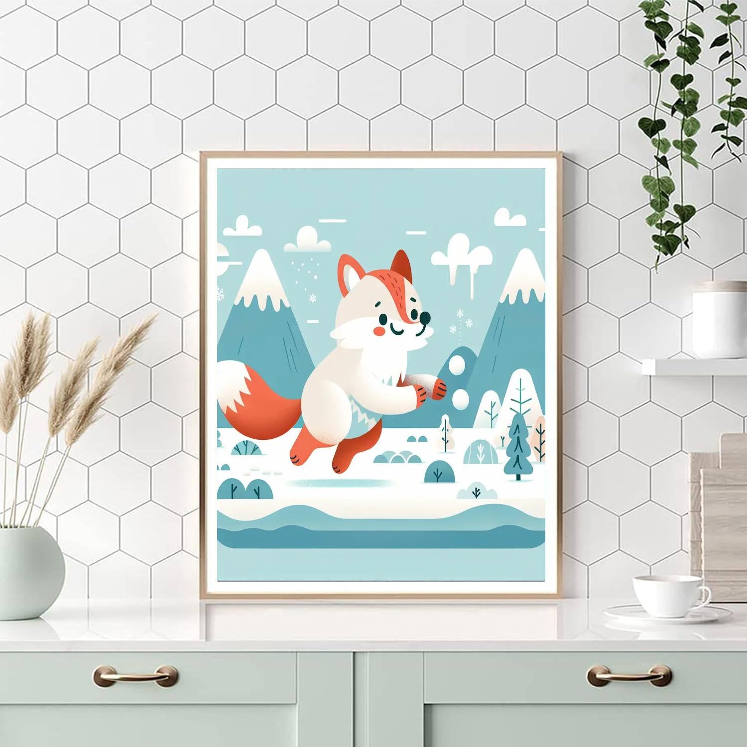 Arctic Fox's Winter Fun Numbered Painting Kits