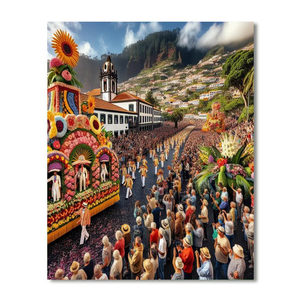 Madeira Flower Festival - Funchal Painting By Numbers Kit