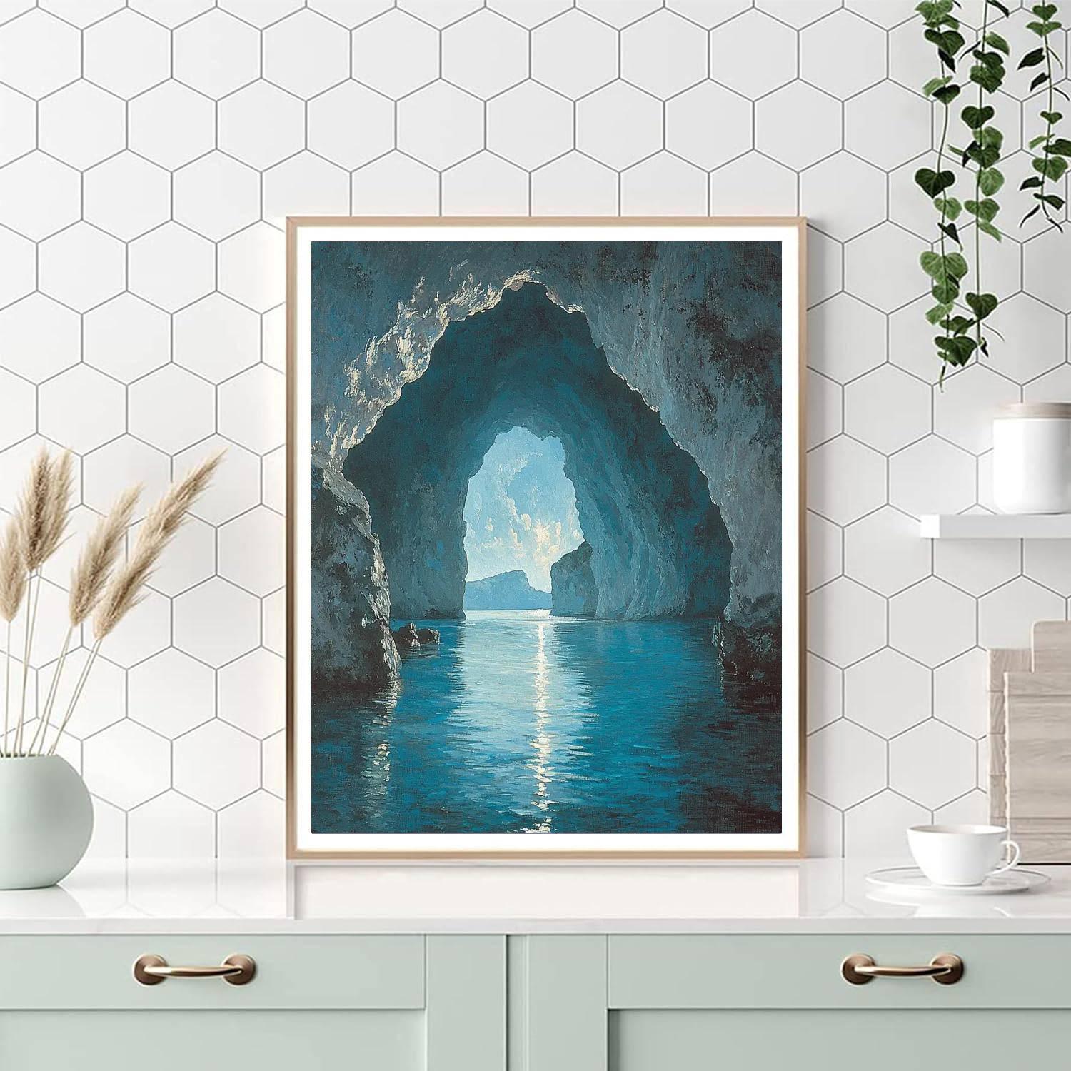 Caspar David Friedrich Inspired Whispering Ocean Caves  Painting By Numbers Kit