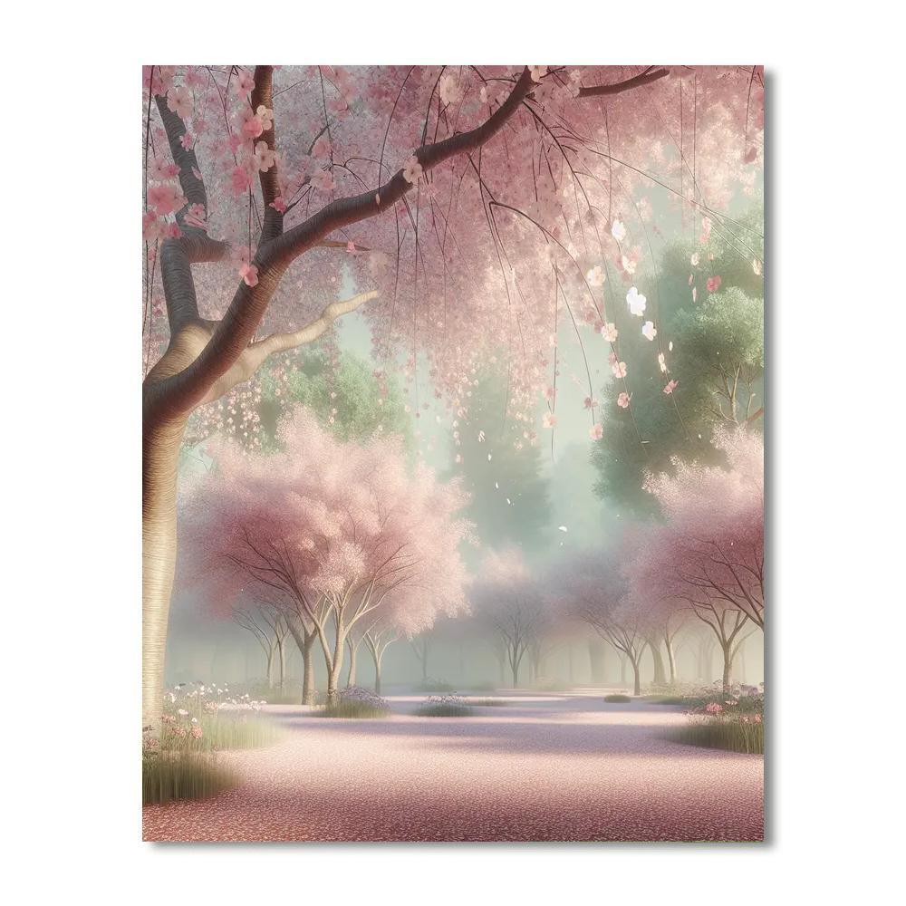 Cherry Blossom Elegance DIY Paint By Numbers