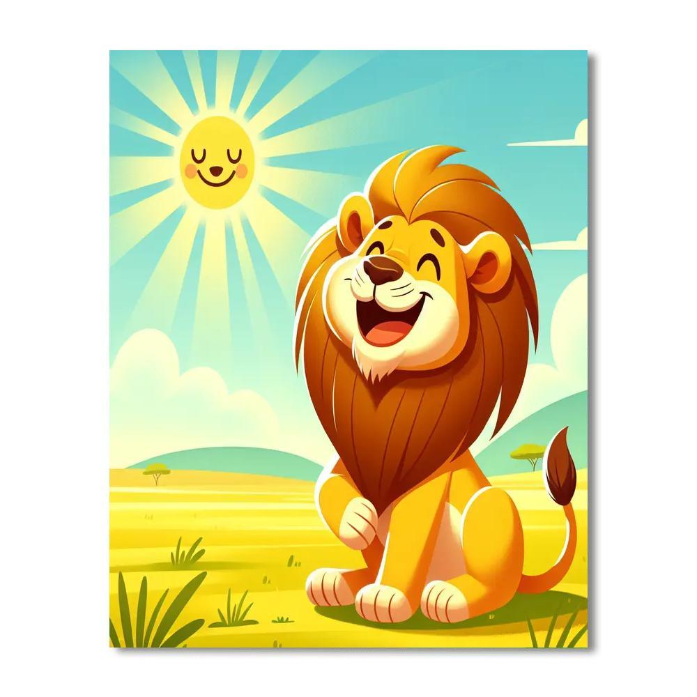 Joyful Lion Painting By Numbers Kit