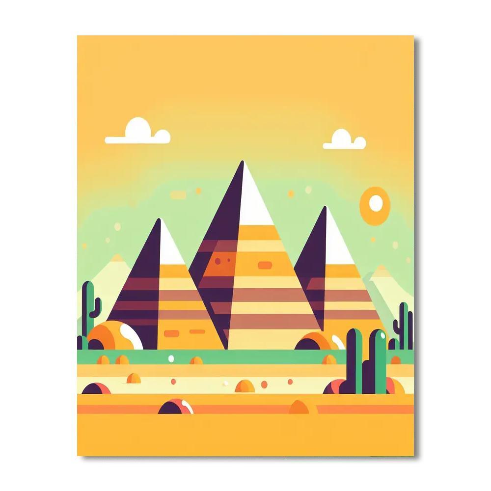 Historical Egyptian Pyramids Numbered Painting Kits