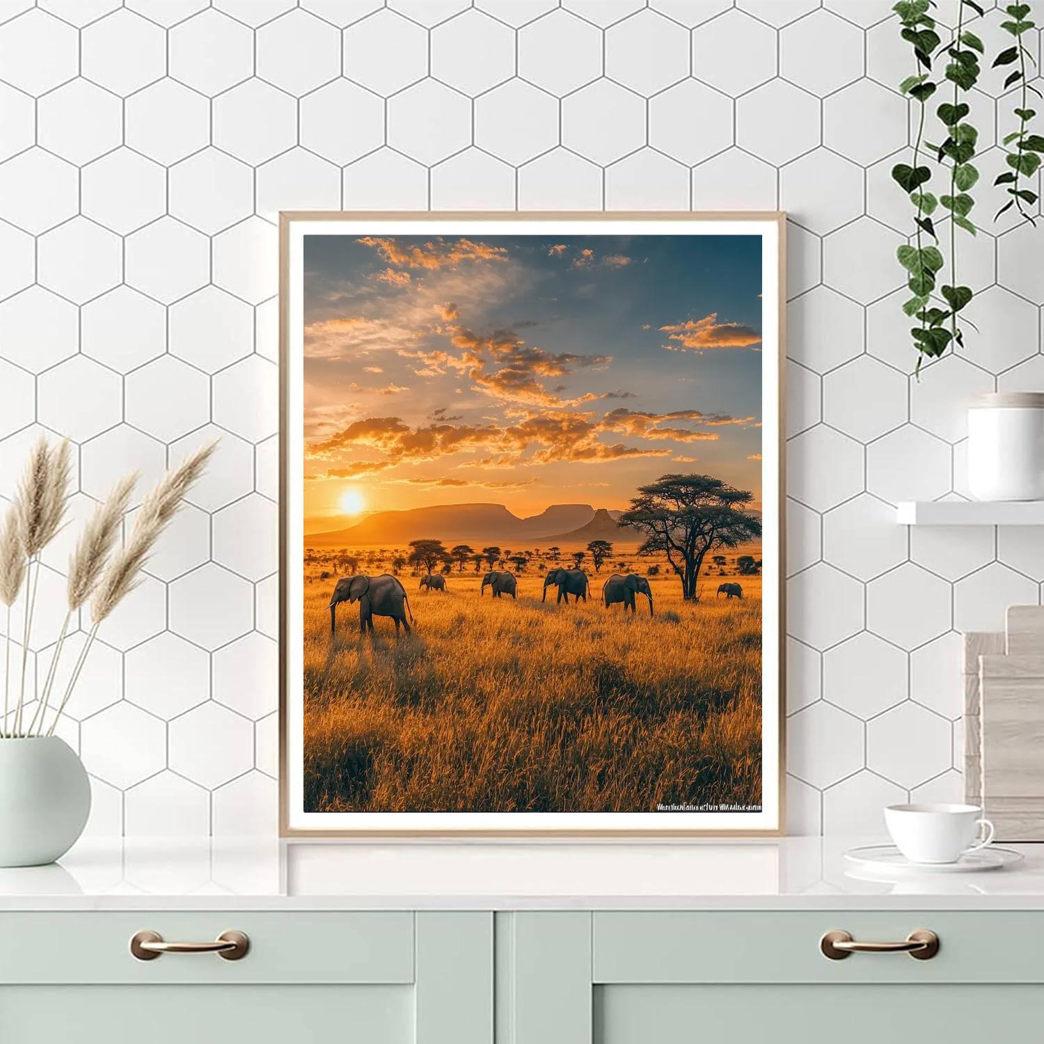 Tsavo National Park - Kenya Numbered Painting Kits