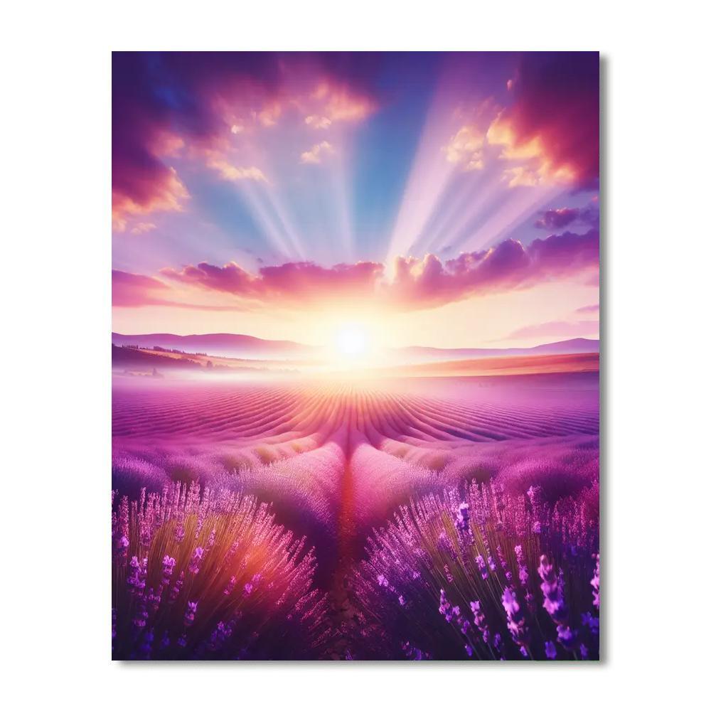 Romantic Lavender Field DIY Paint By Numbers