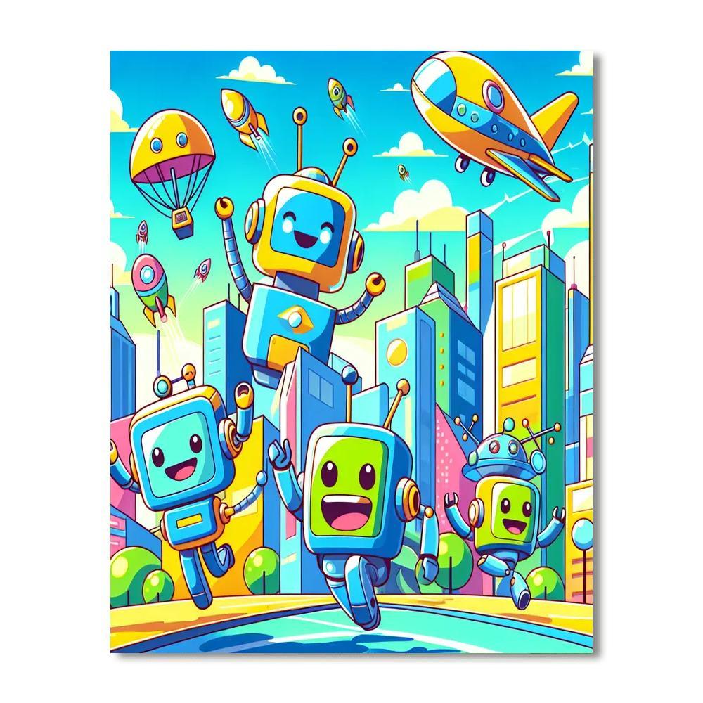 Adventurous Robots Paint By Color