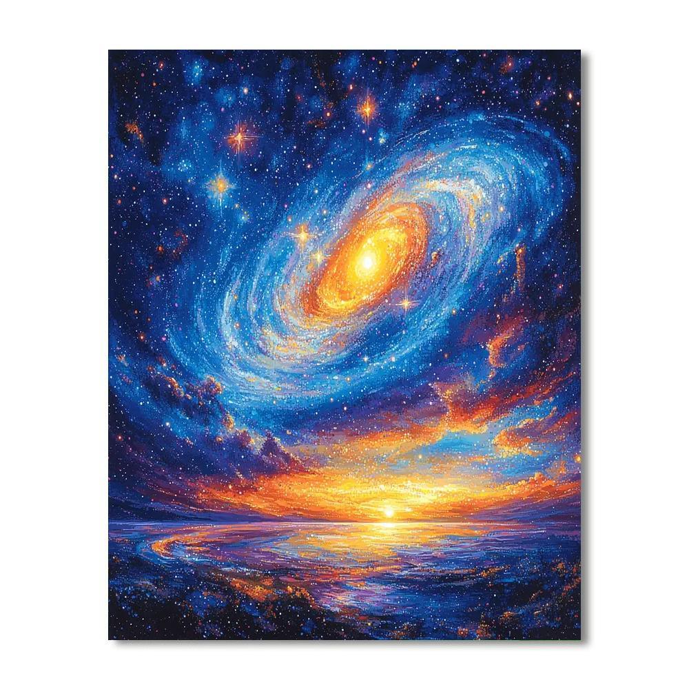 Georges Seurat Inspired Galactic Harmonies  Paint By Numbers