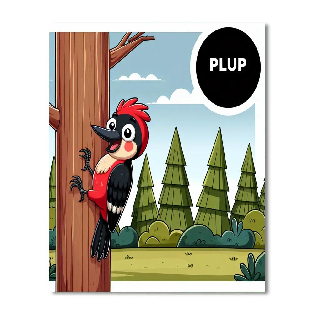 Wondrous Woodpecker Paint By Numbers Art