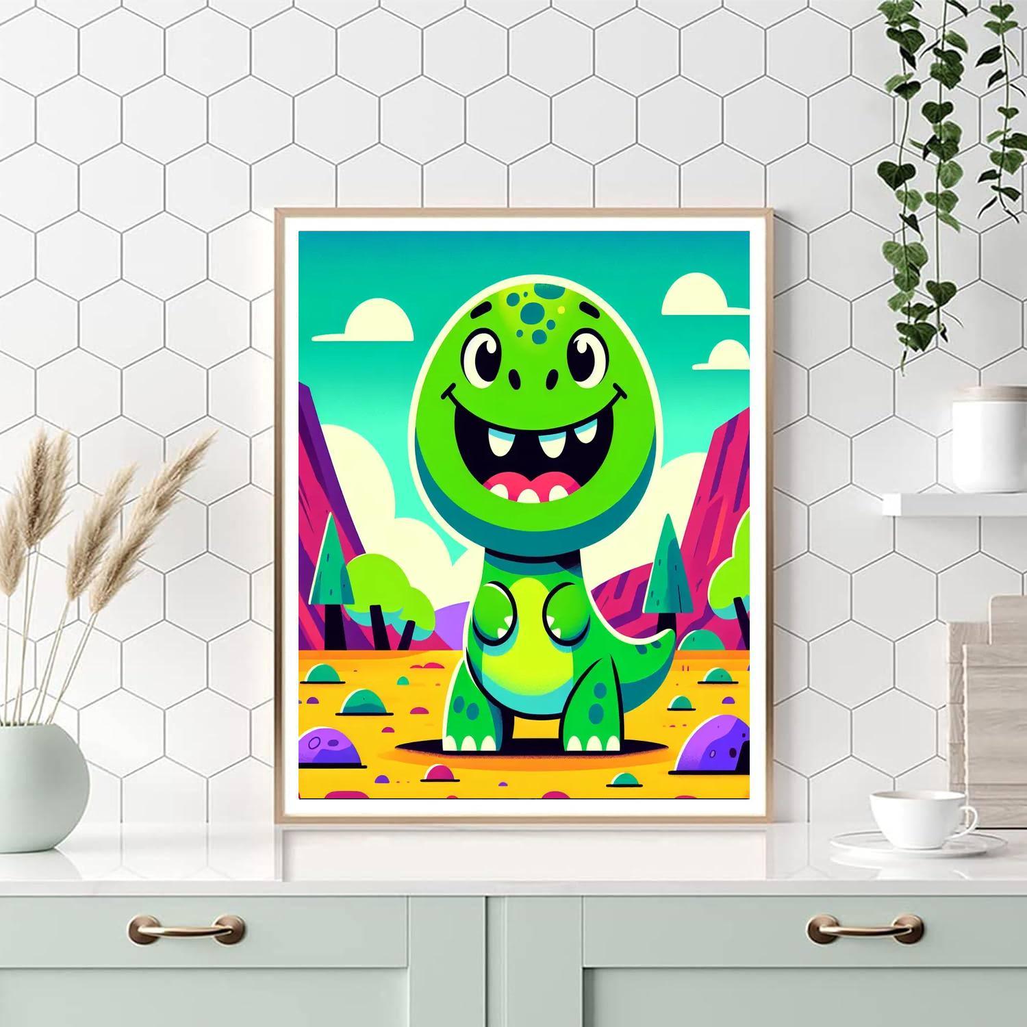 Happy Dino Paint By Numbers Art