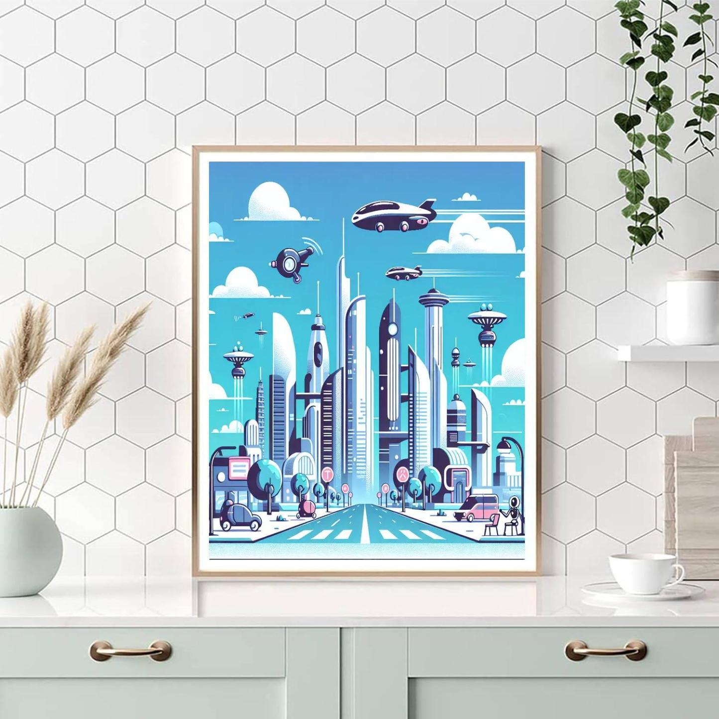 Futuristic City Numbered Painting Kits