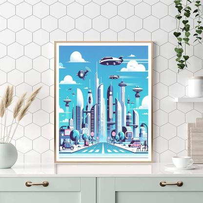Futuristic City Numbered Painting Kits