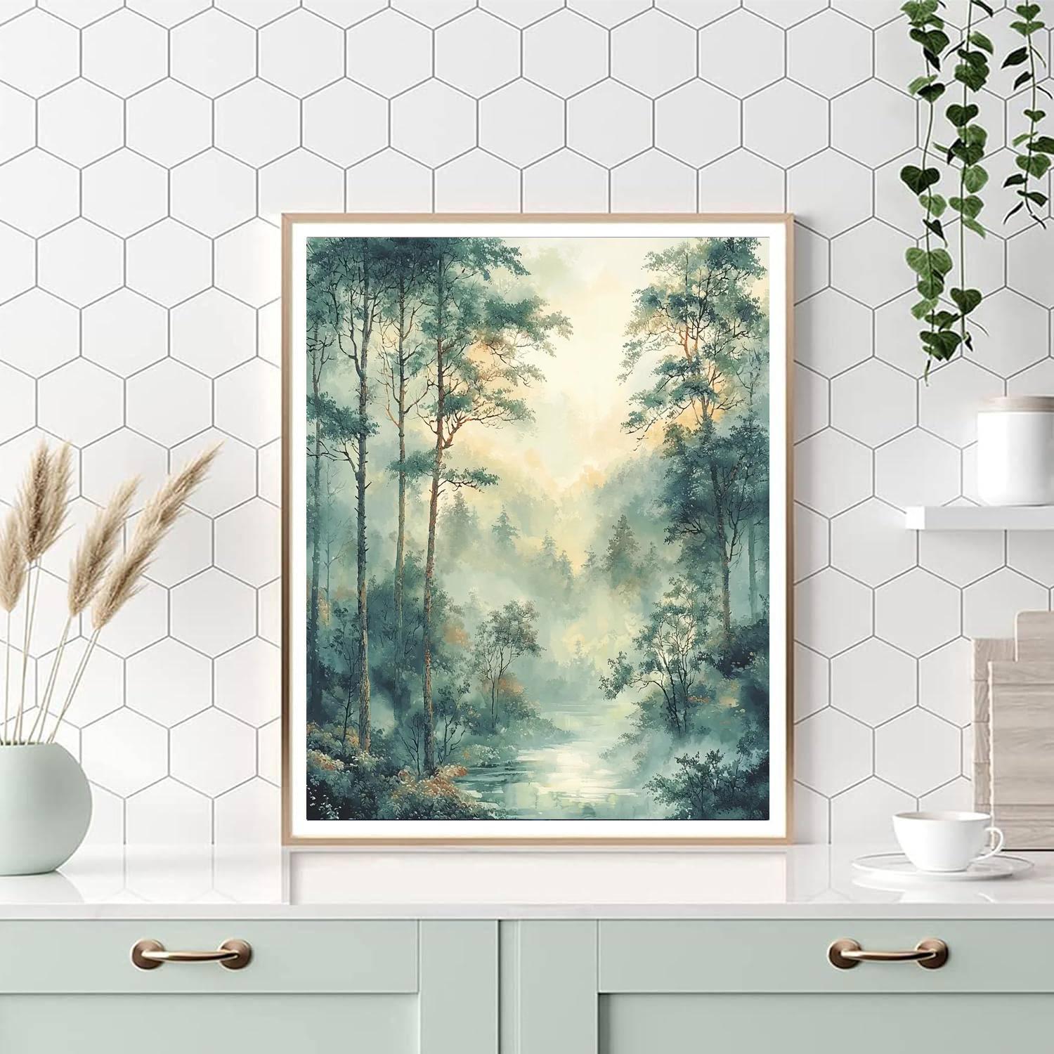 Zhao Mengfu Inspired Echoes Of The Quiet Woods  Paint By Color