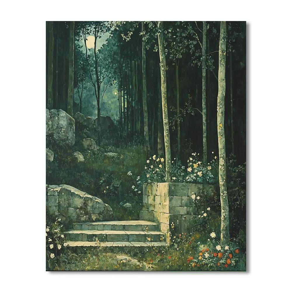 John William Waterhouse Inspired Mystical Woodland Enchantment  Number Painting