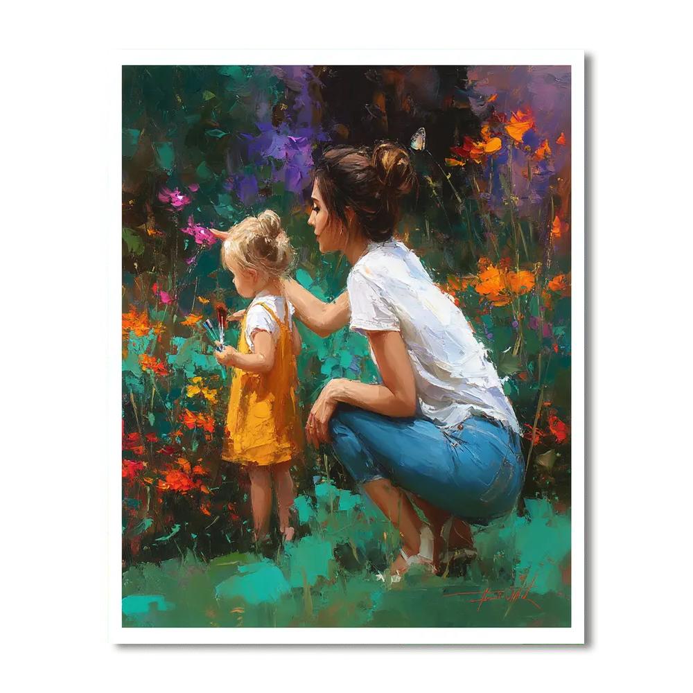 Mom And Me In The Garden Of Dreams Painting Number Kit