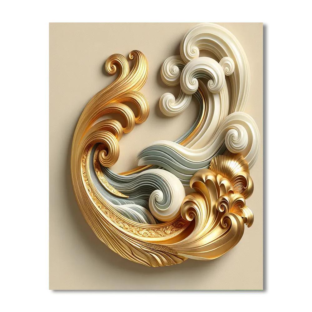 Gilded Waves Sculpture Paint By Number