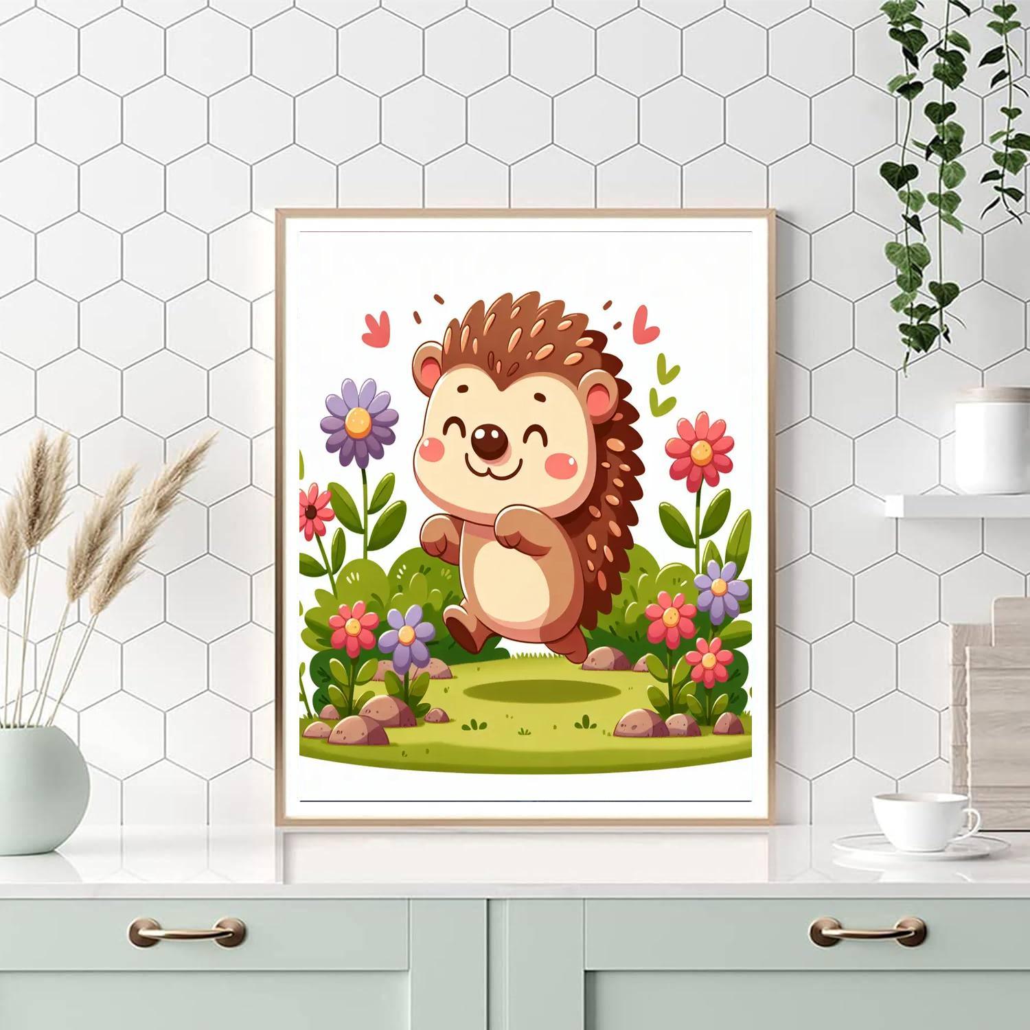 Cheerful Hedgehog DIY Paint By Numbers
