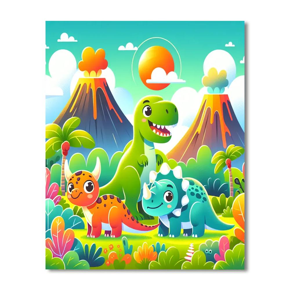 Fun Dinosaur Friends Paint By Numbers