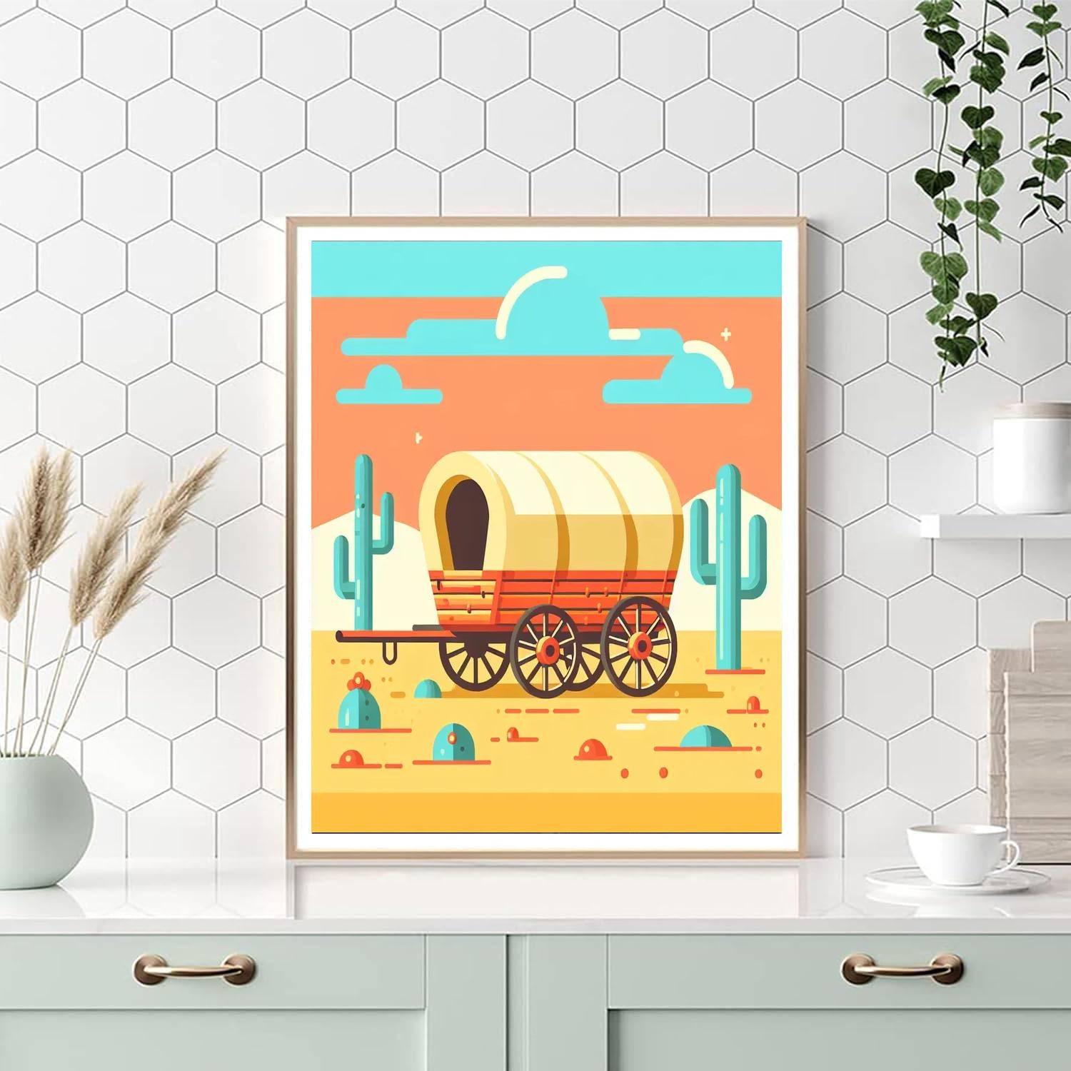 Wild West Wagon Numbered Painting Kits