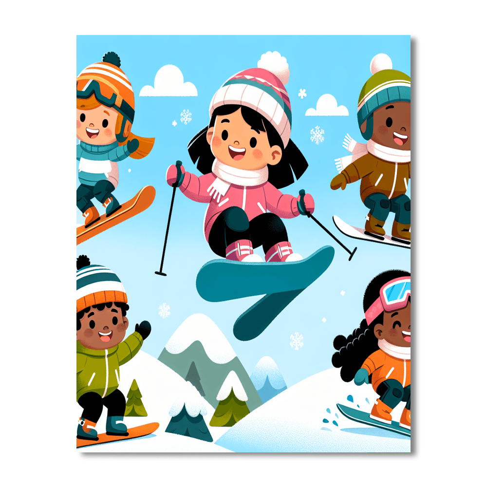 Joyful Winter Sports Numbered Painting Kits