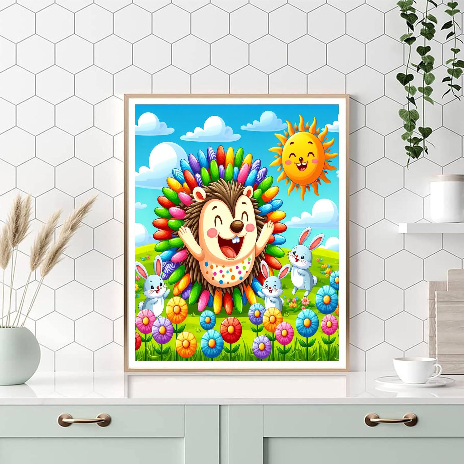Cute Hedgehog And Friends Numbered Painting Kits