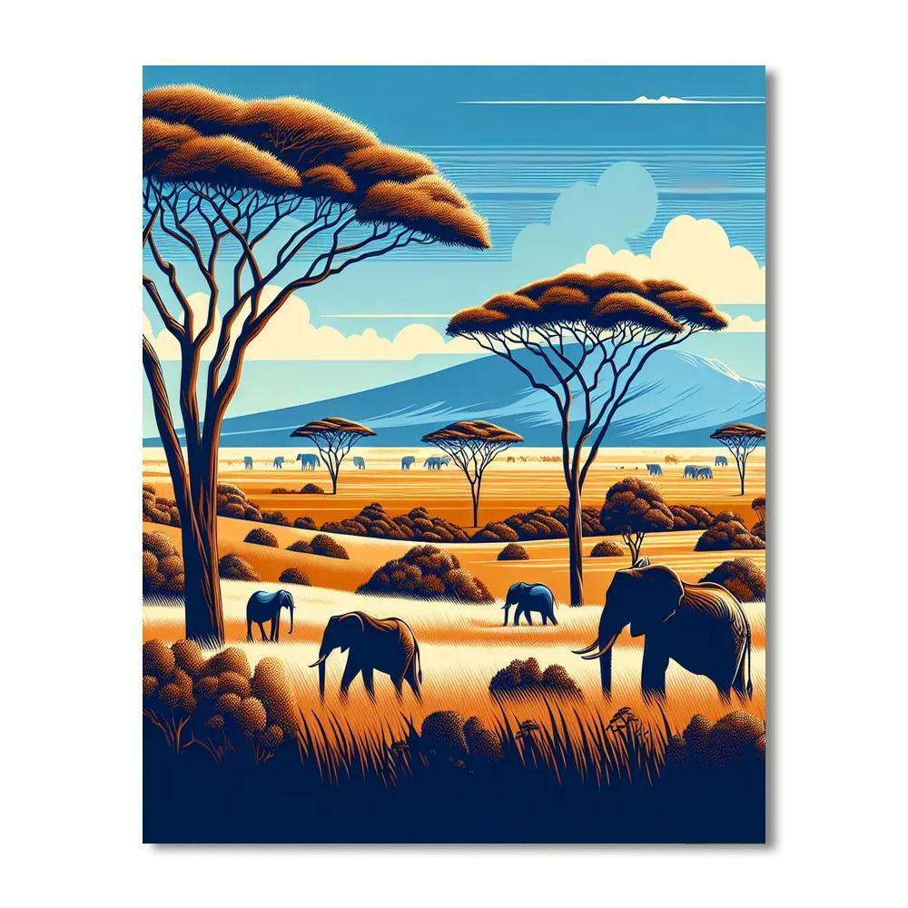 Serengeti Safari Expedition DIY Paint By Numbers